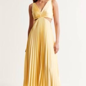 Abercrombie & Fitch Giselle pleated maxi dress - yellow (S)